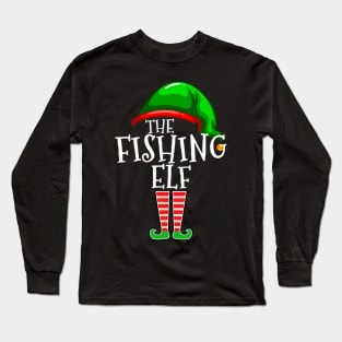 Fishing Elf Family Matching Group Christmas Dad Pops Long Sleeve T-Shirt